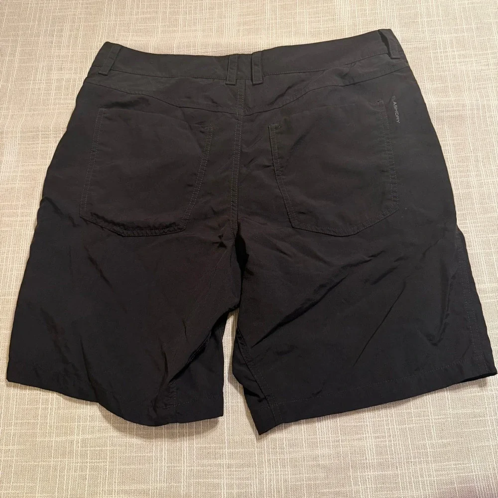 The North Face Mens FlashDry Hiking Shorts Black Size 33 Ripstop Nylon Active